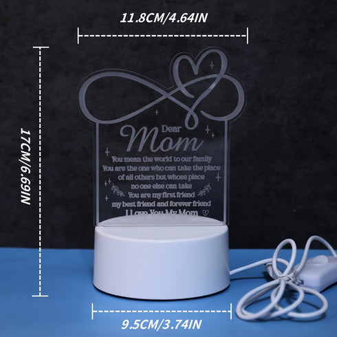 Dear Mom - 3D Symphony Night Light, Unique Mom Engraved Gift